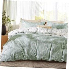 Comforter Set - Sage Green Bed Set, 3 Pieces Cute Floral Queen 01 - Sage Green