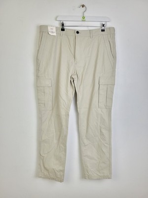 M&S Men's Trousers Size 40''/31'' Ecru Cotton Straight Leg Cargos RRP £40 New