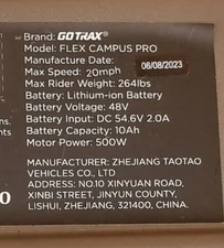 GOTRAX FLEX CAMPUS PRO lot of OEM parts