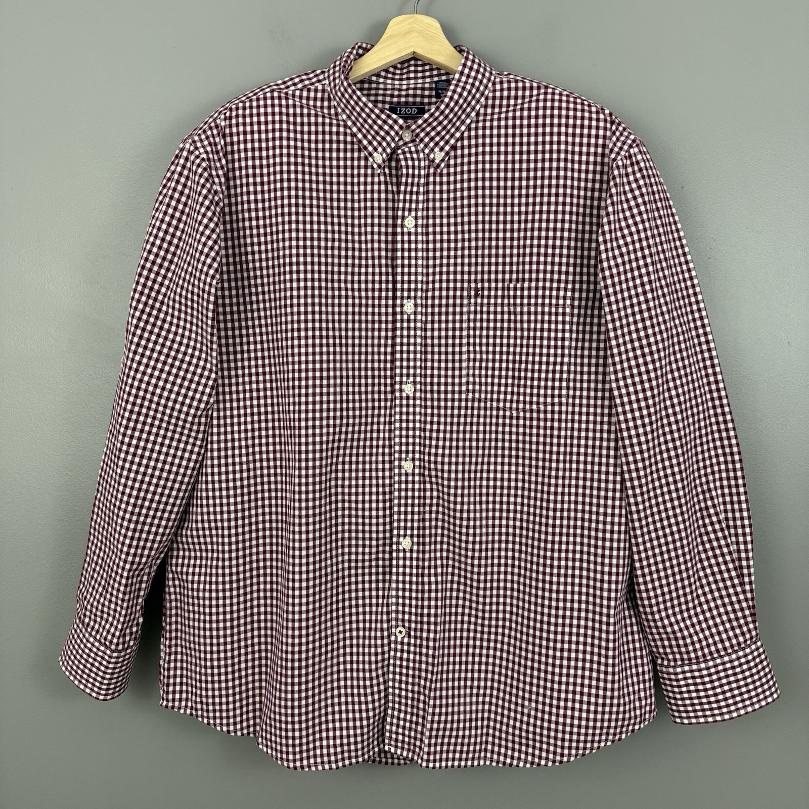 IZOD Premium Essentials Gingham Button Down Shirt… - image 1