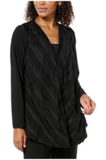 Antthony Women's Eyelash Knit Jacket Black