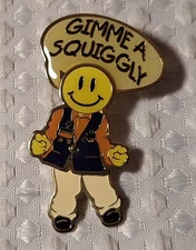 Walmart Gimme A Squiggly Associate Employee Smiley Face Moveable Legs Metal Pin