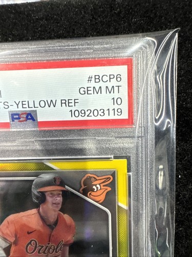 2024 Mac Horvath Chrome Prospects Yellow PSA 10 Orioles Baseball 13/17 - Picture 2 of 5