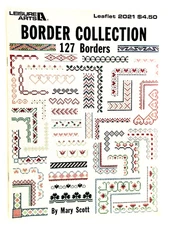 Stitchery Leaflet Vintage 1990 Leisure Arts Cross Stitch BORDER COLLECTION