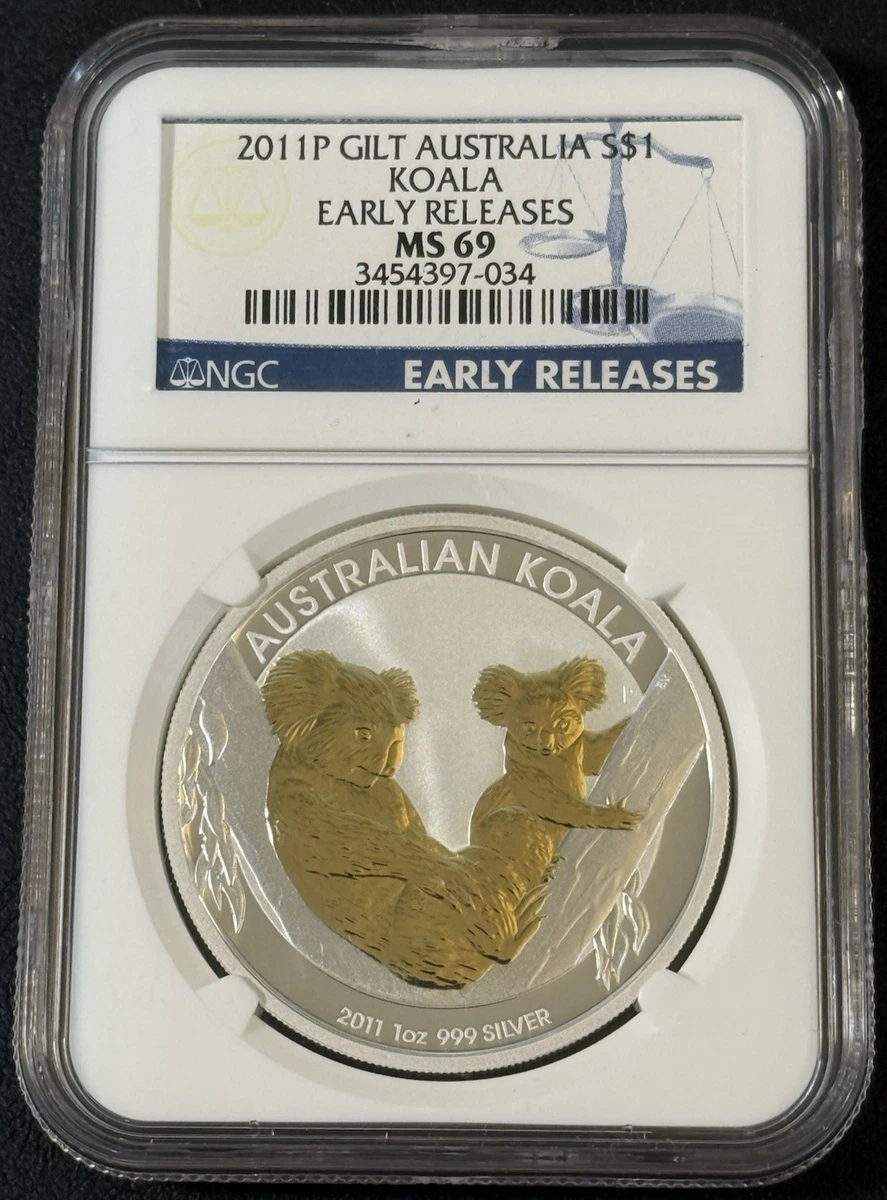 Australian Koala MS 69 Graded 1 oz Precious Metal Content per Unit