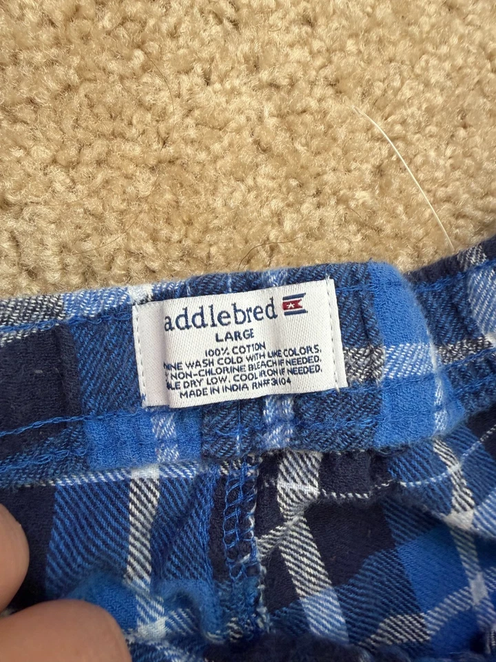 Saddlebred 男式大号蓝色格子法兰绒睡衣裤休闲裤棉质 — 第 3/4 张图片