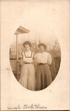 Two Beautiful Women in Long Dresses RPPC Postcard