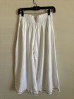 NWT MISA Imara Gold Crochet Grommet Crop Linen Pants White Size Medium — photo 3
