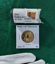 2013-P Native American Dollar Treaty With The Delaware.