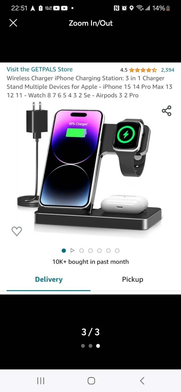 3in 1 Wireless charging station