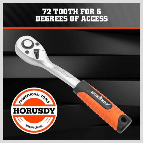 1/4" 3/8" 1/2" Drive Ratchet Socket Wrench Handle 72 Tooth Quick-Release Spanner - Picture 4 of 40
