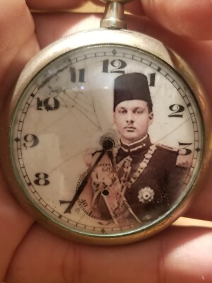 ANTIQUE POCKET WATCH KING FAROUK I OF EGYPT 1930'S SPECIAL ULTRA RARE SWISS MADE