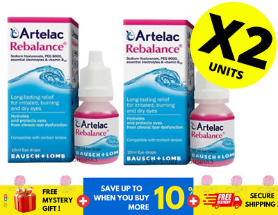 ARTELAC Rebalance Eye Drops 10ml Relieve Dryness Irritation Tear Deficiency X 2