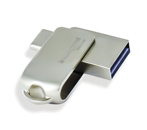 128GB Integral 360-C DUAL USB-C y USB-A 3.0 Flash Drive Capless Metal Casing - Imagen 1 de 5