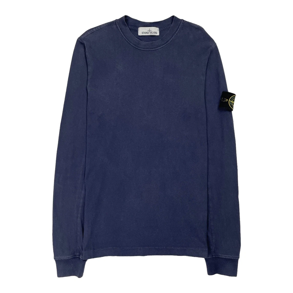 Stone Island Long Sleeve T Shirt Badge Navy Size Small S Lightweight Sweatshirt