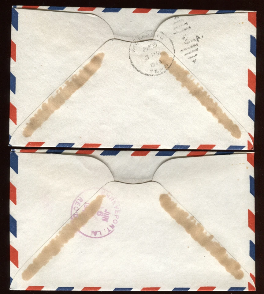 1949 Set of 2 Pine Bluff AR First Flight Covers CAM  2N21, 2S21 PM Signed G2945 - Image 2 of 2