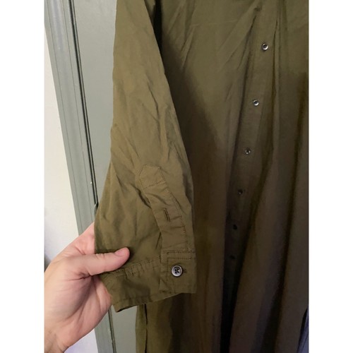 ALEX MILL Tie Waist Shirtdress in Military Olive Green S Small Midi - Picture 6 of 9