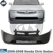 New Front Bumper Cover Primed Plastic 2006-2008 Honda Civic Sedan Ho1000239 New Front Bumper Cover Primed Plastic 2006-2008 Honda Civic Sedan Ho1000239