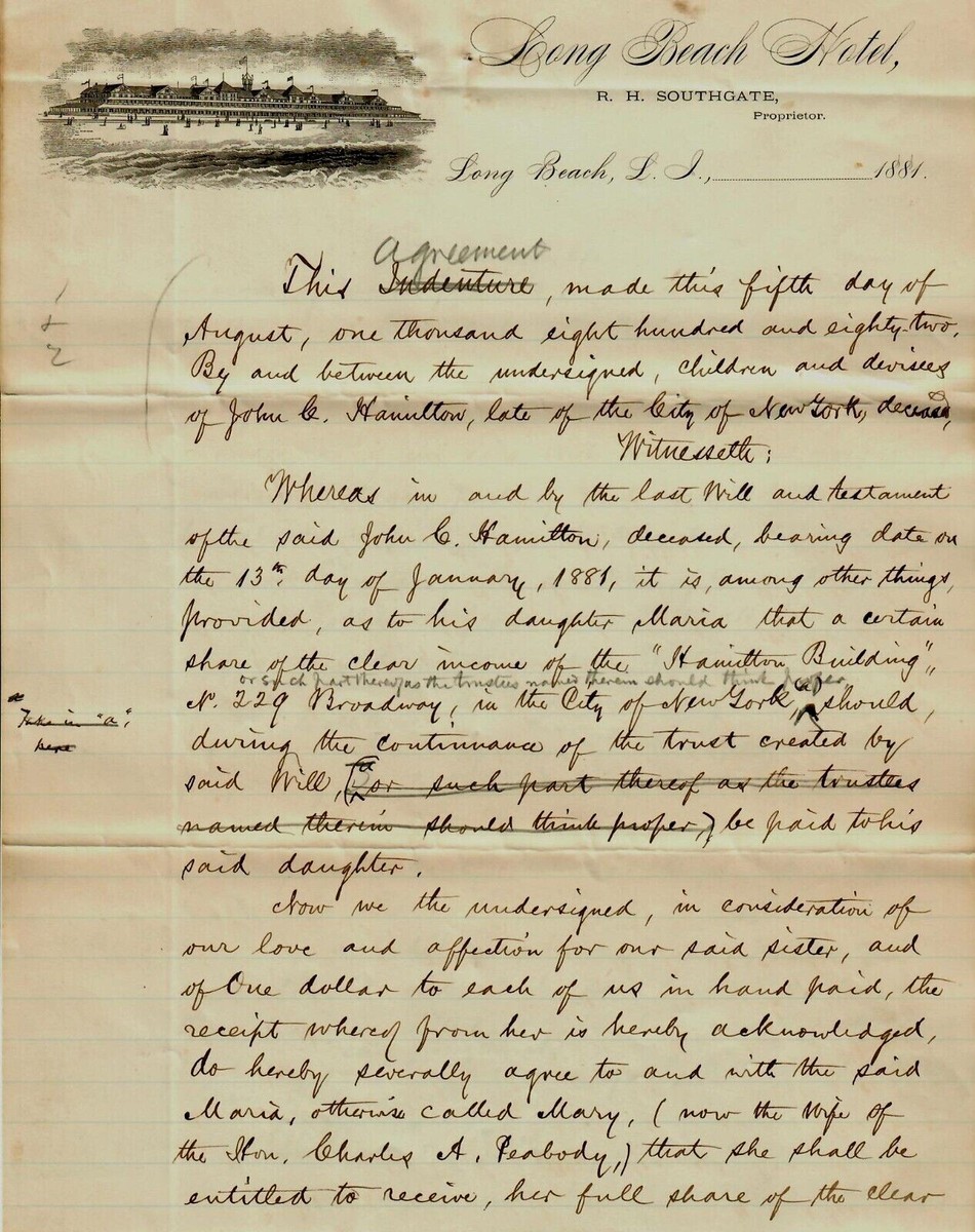 RARE!! “Son of Alexander Hamilton