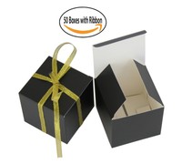 Small Gift Boxes Party Favor Box Black (2x2x2 50 Boxes) With Gold Ribbons ... on sale Small Gift Boxes Party Favor Box Black (2x2x2 50 Boxes) With Gold Ribbons ... on sale
