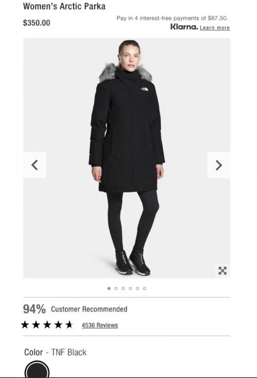 Abrigo de plumón The North Face Arctic Parka para mujer TNF negro talla M Foto 2 de 4