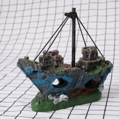 Harz Kleines soldes Netzboot Harz-Fischerboot- Aquarienschmuck Aus
