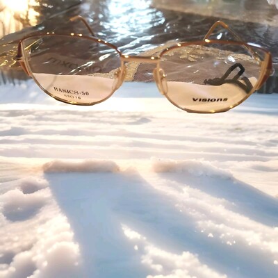 BASICS-50 EYEGLASS FRAME ×735. GOLD .AUTHENTIC.  RETAIL $100.00