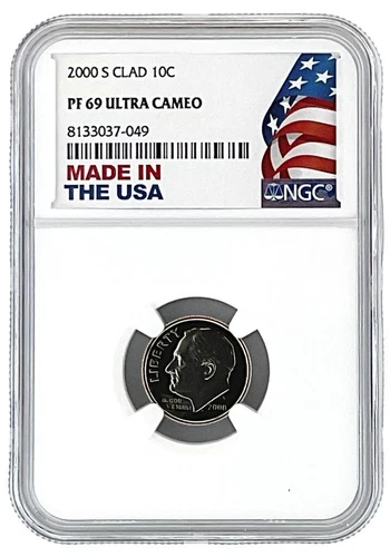 2000 S Clad Roosevelt Dime NGC PF69 Ultra Cameo - Made In USA Holder