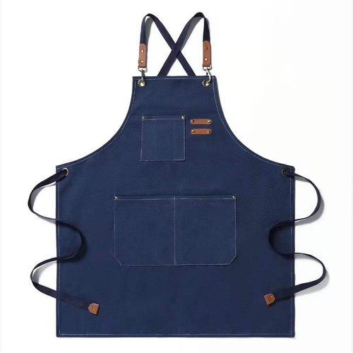Waterproof Canvas Cotton Apron with Pockets - Adjustable, Durable Work Apron - Picture 3 of 13