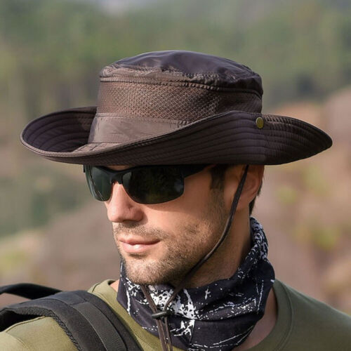 Men Women Wide Brim Sun Hat w/Neck Flap Foldable UPF 50+UV Protection Summer Cap - Picture 15 of 77