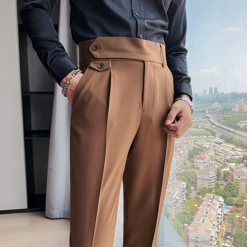 sachin and babi light blue dress Men's Dress Pants Trousers Slacks Pleated Pants Suit Pants Pocket High Rise Plain Comfort Wedding Office Work Elegant Vintage Black White High Waist