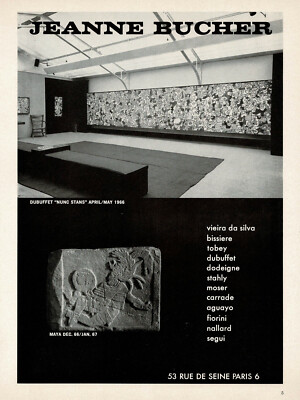 1960s Vintage Jean Dubuffet Nunc Stans Art Jeanne Bucher Poster Photo Print Ad