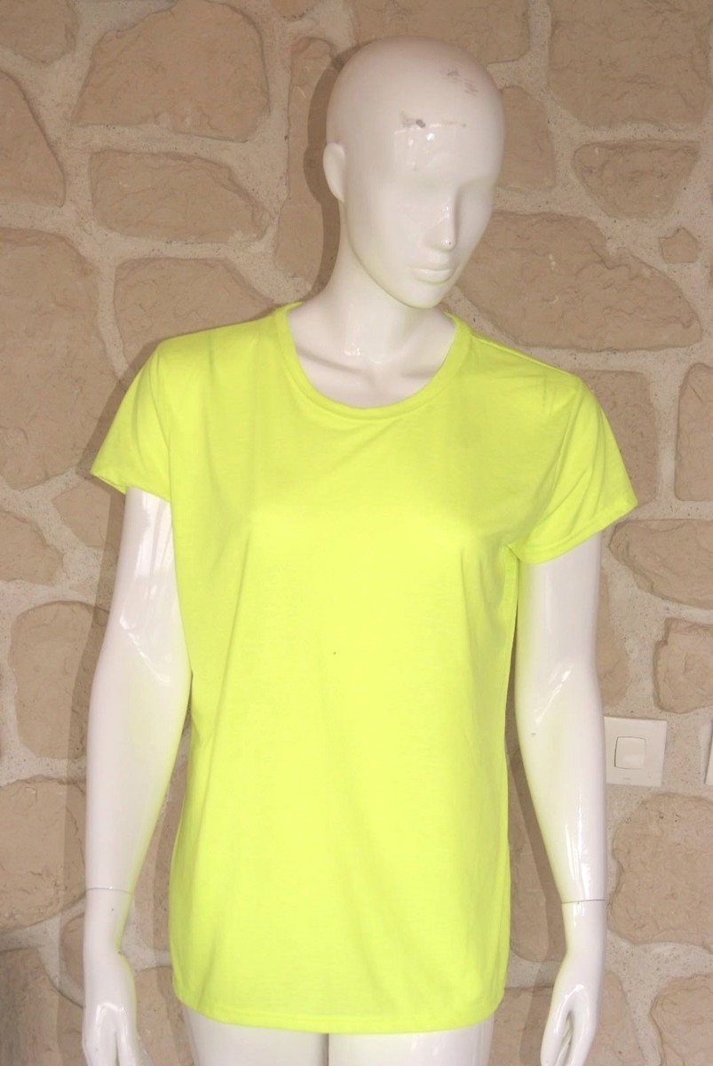 Tee shirt jaune fluo neuf taille M marque Gildan Performance (dy