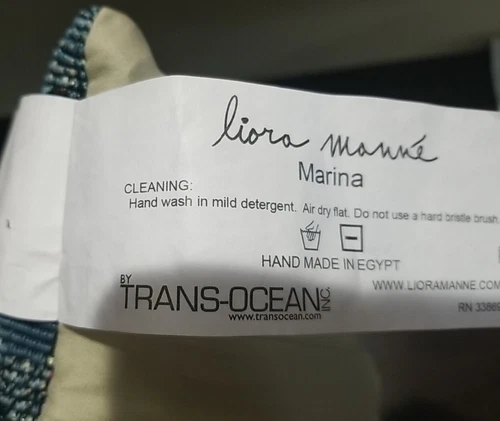 Blue, Liora Manne "Marina"  12” x 18” Lumbar Pillow, Blue Pillow - Picture 3 of 4