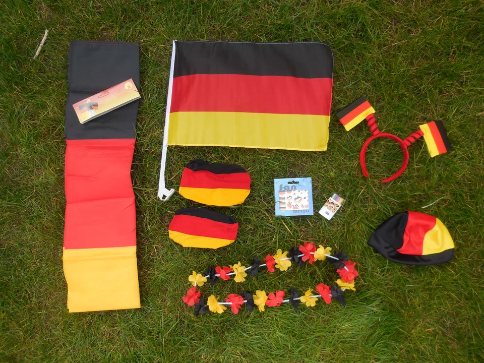 RUBIES Deutschland Fanartikel EM 2024 Nationalmannschaft Fußball Autofahnen Poncho
