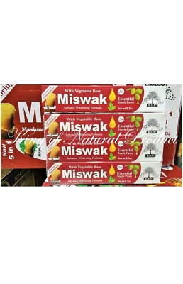 Miswak Toothpaste Organic Halal With Moringa Oil & Other Ingredients 6pcs Pack