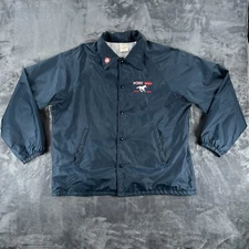 Auburn Sportswear Nylon Coach Jacket Men XL Pony Baseball Softball Vintage 80's