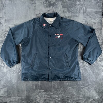 Auburn Sportswear Nylon Coach Jacket Men XL Pony Baseball Softball