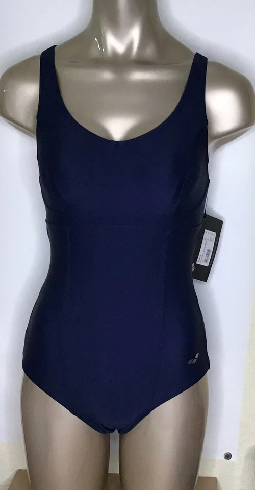 Arena Damen Badeanzug Round Neck Einteiler Blaumarine Neu