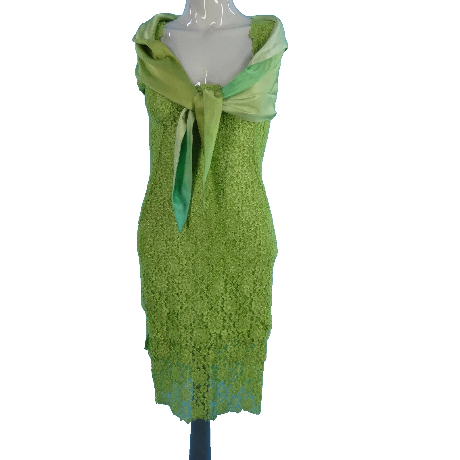 ALEXANDER MCQUEEN Abito Ruti Danan Couture verde scollo asimmetrico pezzo unico abbinato copertina S