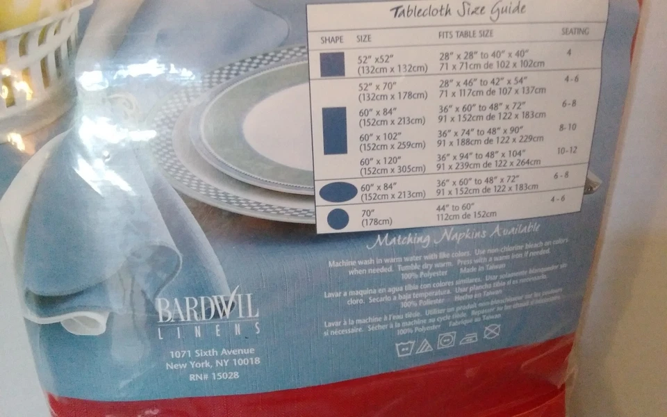 Tablecloth RED Bardwil Linens Linen Ease Polyester 60 X 102 - Image 4 of 4