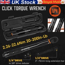 1/4 Inch Ratchet Torque Wrench Sq Drive Socket 2.26 - 22.6Nm 20-200 In-Lb Case