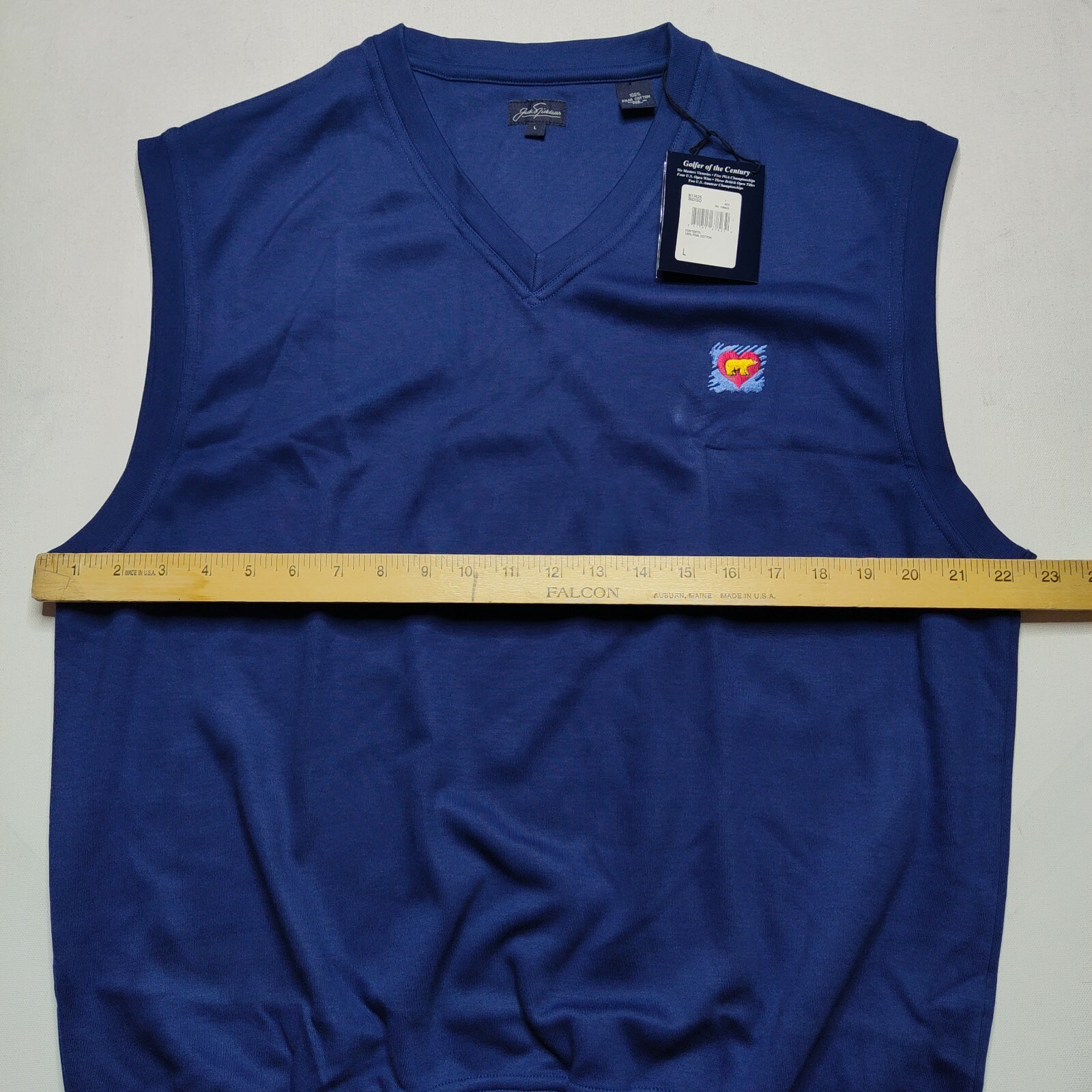 Pima Cotton Indigo Blue Pullover Vest 
