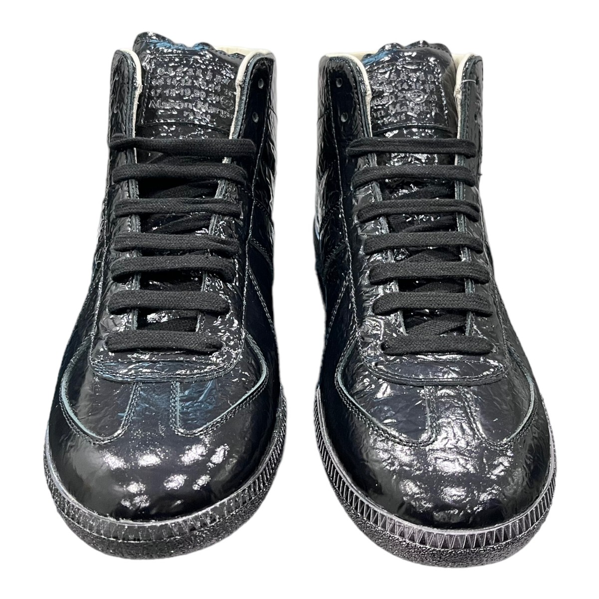 Maison Margiela Men's Exec Mid-Top Sneakers S37WS0267 Black Maison Margiela Men's Exec Mid-Top Sneakers S37WS0267 Black