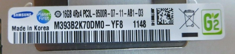 Fujitsu 48GB (3x 16GB Kit) DDR3-1066 PC3L-8500R Server Memory S26361-F4412-E536 - Image 3 of 3