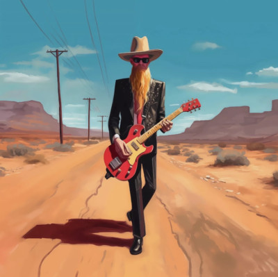 Billy F Gibbons ZZ Top Canvas Art Print Avail. 18X24'' or 24X36'' BFG Rock Music