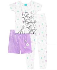 Disney Frozen Elsa and Olaf 3-Piece Cotton Snowflake Pajama Set