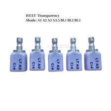 5Pcs Dental Glass Ceramic Blocks CAD CAM C14 Block HT LT Fits Sirona Roland MCXL