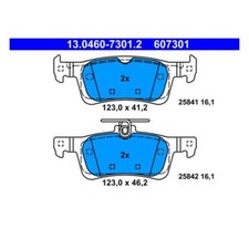 ATE 13.0460-7301.2 Bremsbeläge Bremsklötze Hinten für Peugeot 308 II