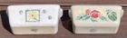 Lot 2 NANTUCKET  Hand-Painted Stoneware Mini Loaf Dishes, “Daisy” & “Vegetables”